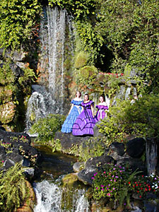 Belles at waterfall