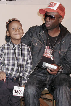 THE KID JAMS: Six-year-old JRP-Connecticut student Kai Rumcheran finds a fan in MTV’s Yo-Mamma star Sam Sarpong, who was so impressed with Kai that he invited him to a live taping session on the day they met.