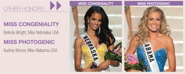 Other Honors and Awards from the Miss USA 2010 telecast