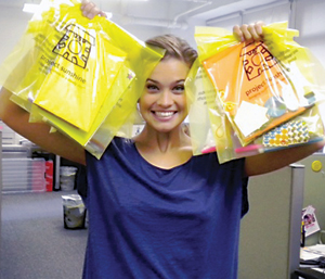 Stormi is happy to lend a helping hand to Project Sunshine.