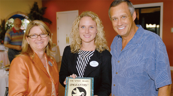 Carlene Baker and Stephanie Hartman of Westgate Resorts with Pageantry CEO Carl Dunn