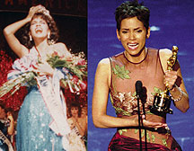 Halle winning a pageant and an Oscar