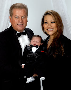 Jim Gibson (L), 'Sweet Baby' James Keith Gibson III (C), and the lovely Dr. Chiann Gibson (R)
