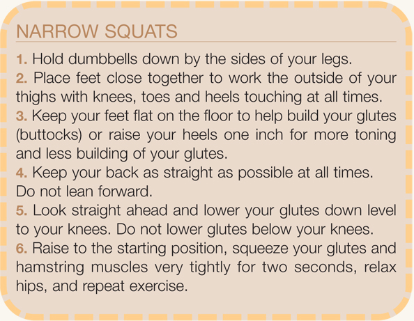 Directions for Narrow Squat Summer 2010 exercise