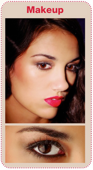 Model Natalie Martinez, a close up of her makeup.