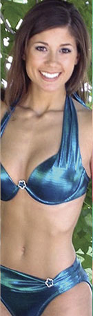 Photo of model with a link to swimsuit images by Glamour Suits