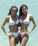White bikini and pink bikini by Glamour Suits