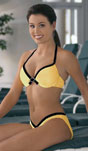 Yellow and black bikini by Jamye Shaw swimwear