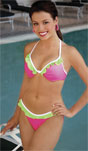 Fushia and green bikini by Jamye Shaw swimwear