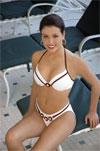 Ivory and brown bikini by Jamye Shaw swimwear
