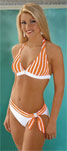 White and orange bikini by Jamye Shaw swimwear