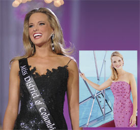 Miss District of Columbia 2005 Shannon Schambeau at Miss America 2006 and at the 2000 Pageantry & Promtime Fashion Showcase