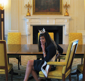 Jeanette Morelan in the White House in a chair