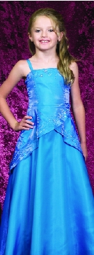 Model wearing a children's gown by Perfect Angel