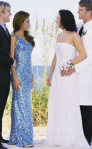 Tiffany Designs Blue and White Prom gowns