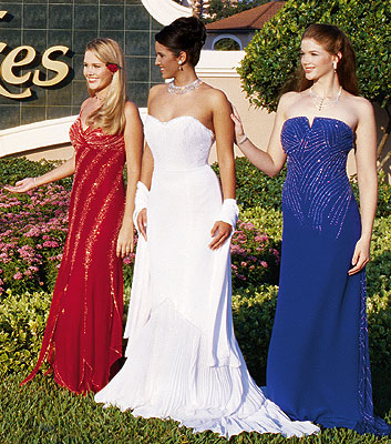 red white and blue formal gown