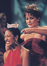 Heather French crowns Angela Baraquio