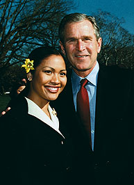 Angela Baraquio and George W. Bush