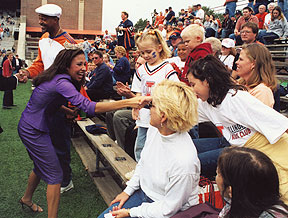 Erika Harold greets fans.