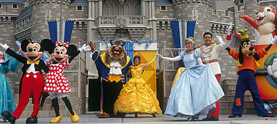 Performers at Cinderella's castle