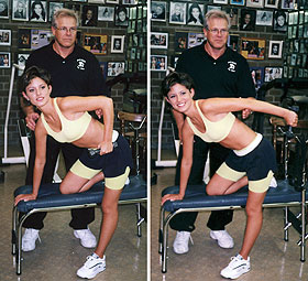 Triceps kick backs exercise photos