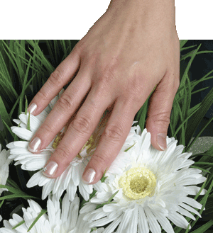 Pearly and Shimmery French Manicure