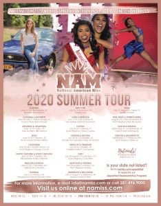 National American Miss National American Miss Pageant is a natiuonal pageant awarding two titlkes, National American Miss and National All-Americcan Miss titles within 6 age divisions.